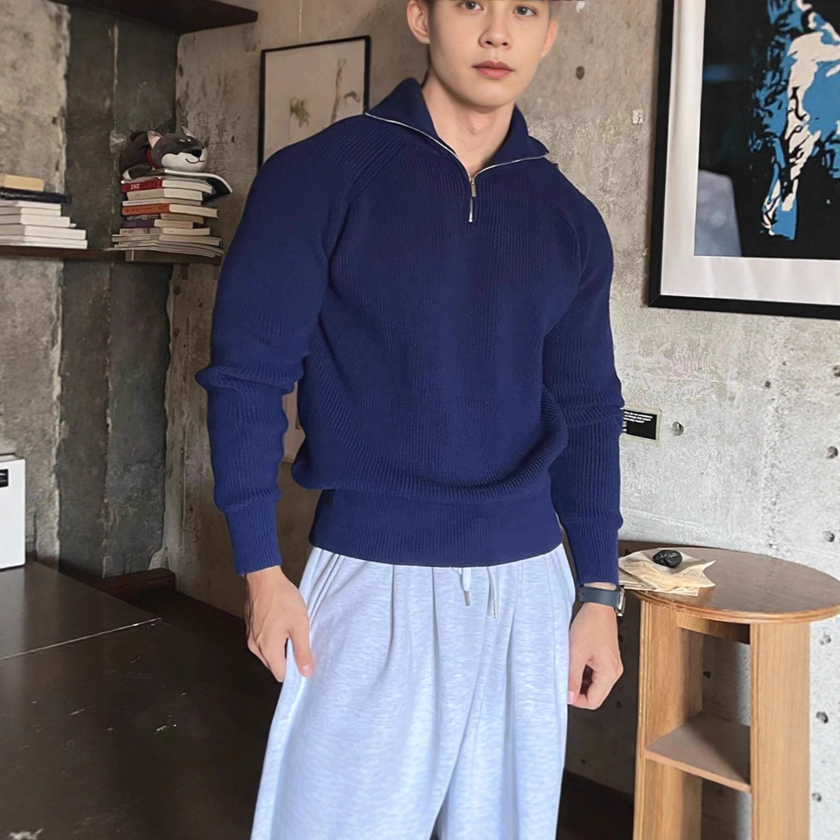 Mens Pullover Hoodie Wool Sweater Coat Mens Pullover Hoodie Wool Sweater Coat
