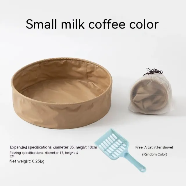 Foldable Cat Supplies Folding Semi closed Portable Cat Toilet Milk Coffee Color - Shop at LoveMi