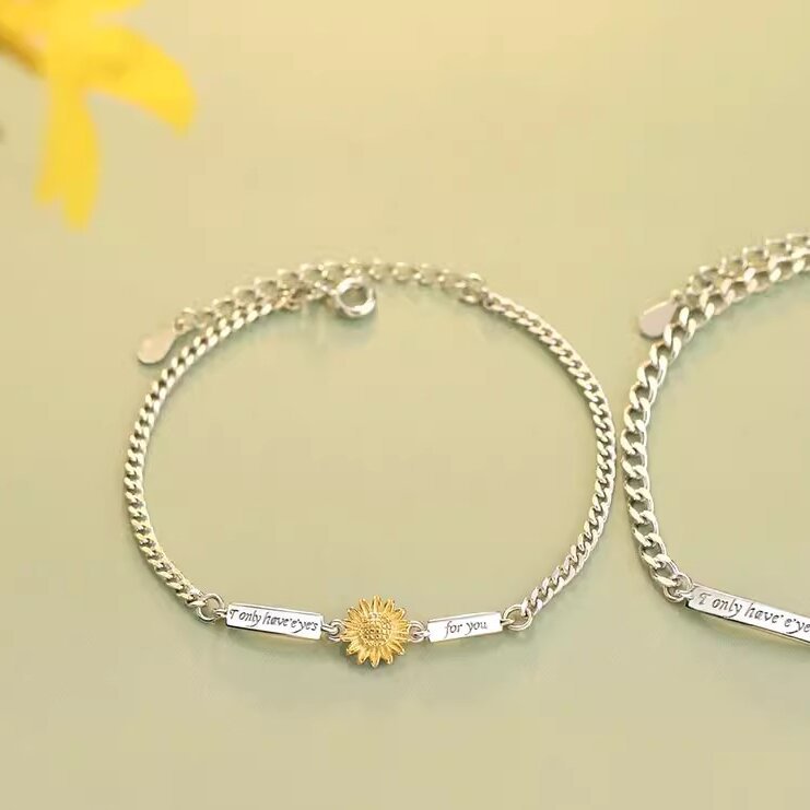 Sunflower Couple Bracelet Pair Fashion Design