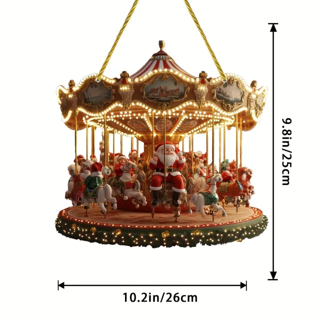 Santa Carousel Sun Catcher Acrylic Pendant Ykc413 A - Shop at LoveMi
