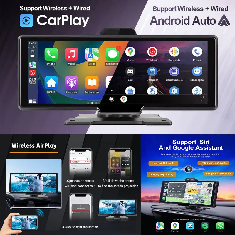 In-car Smart Screen With Wireless Front-and-rear Dual