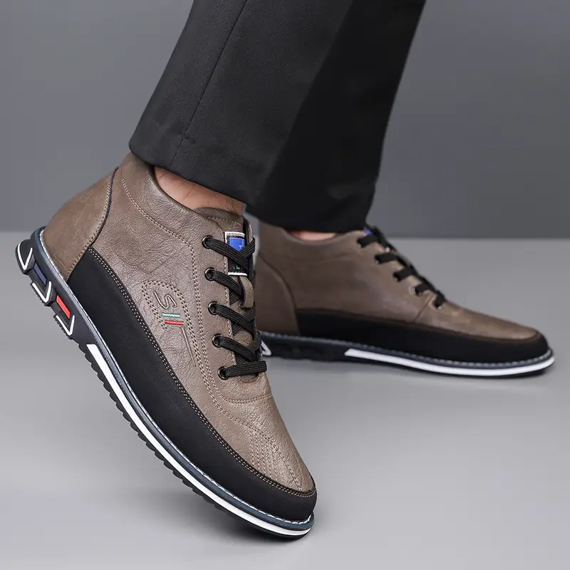 Men's High Top Shoes With Lace Up Martin Boots