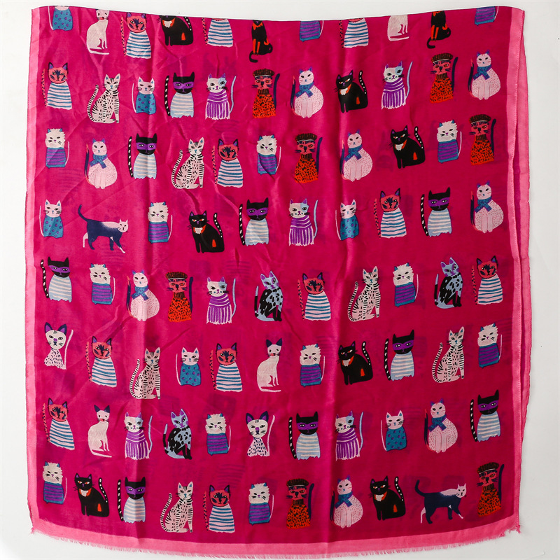 Fashion Cartoon Kitten Combination Scarf Warm Women's Shawl