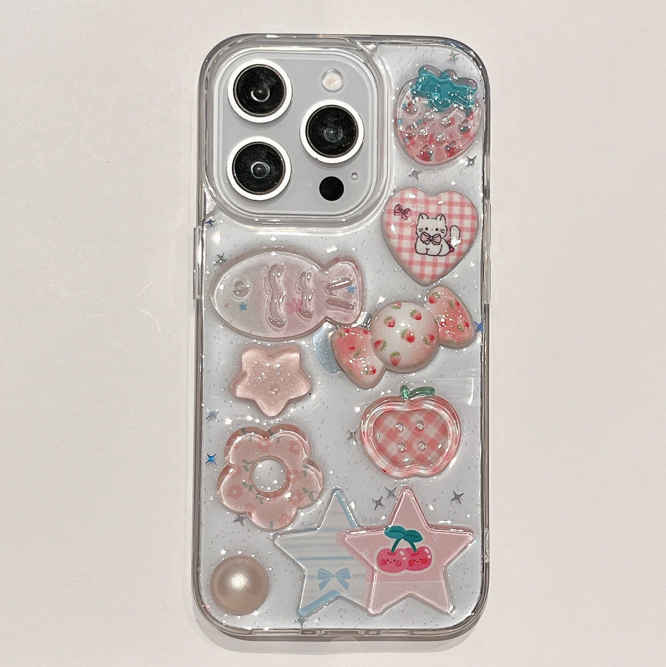 Korean-style 3D Strawberry And Fish Phone Casecompatible With Device Name