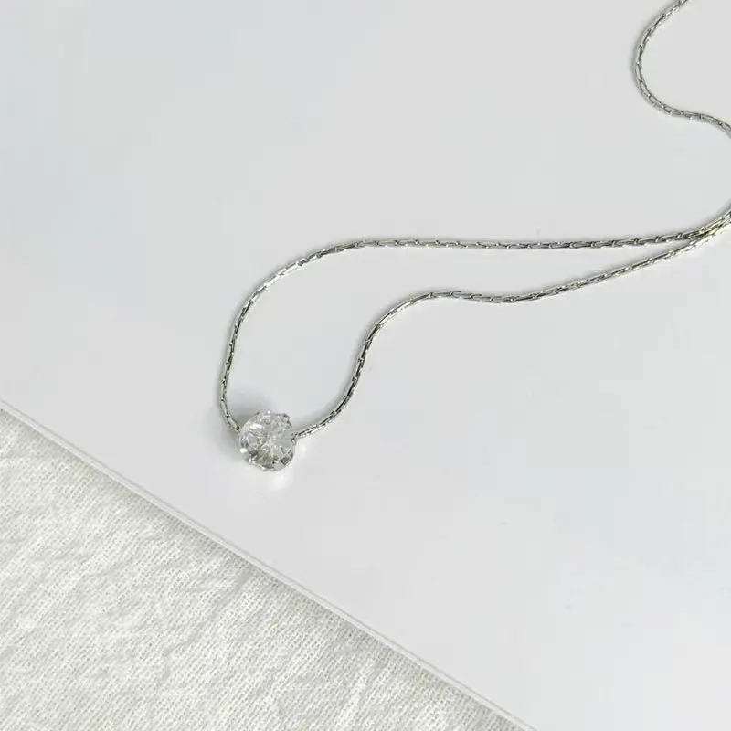 Affordable Luxury Niche Six-prong Sparkling Zircon Pendant