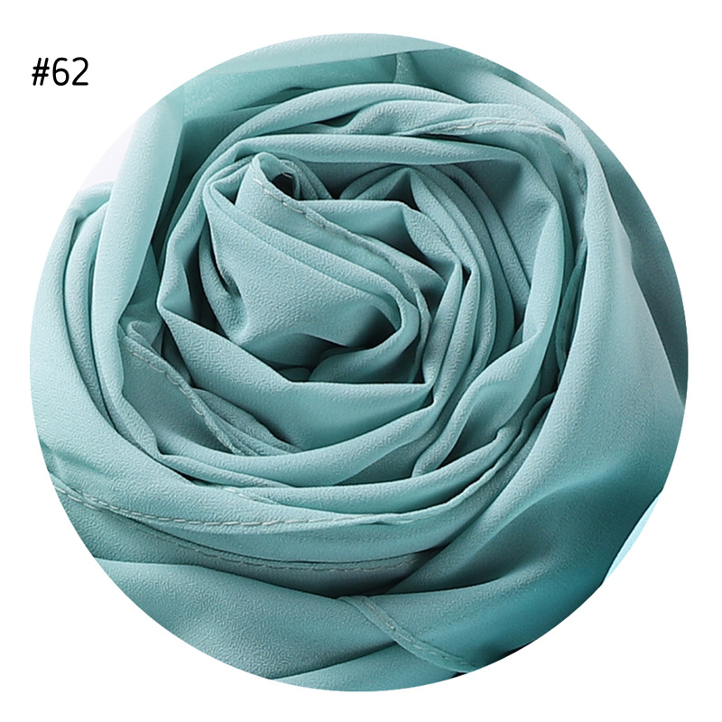 Solid Color Pearl Chiffon Scarf Head Covering Monochrome