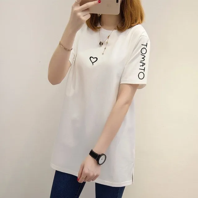 Women's Fashion Loose Printed Short sleeved Top White - Shop at LoveMi