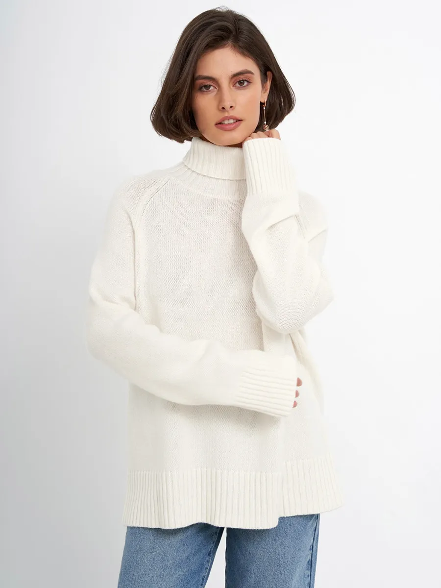 Women's Loose Casual And Comfortable Sweater - Creamy White