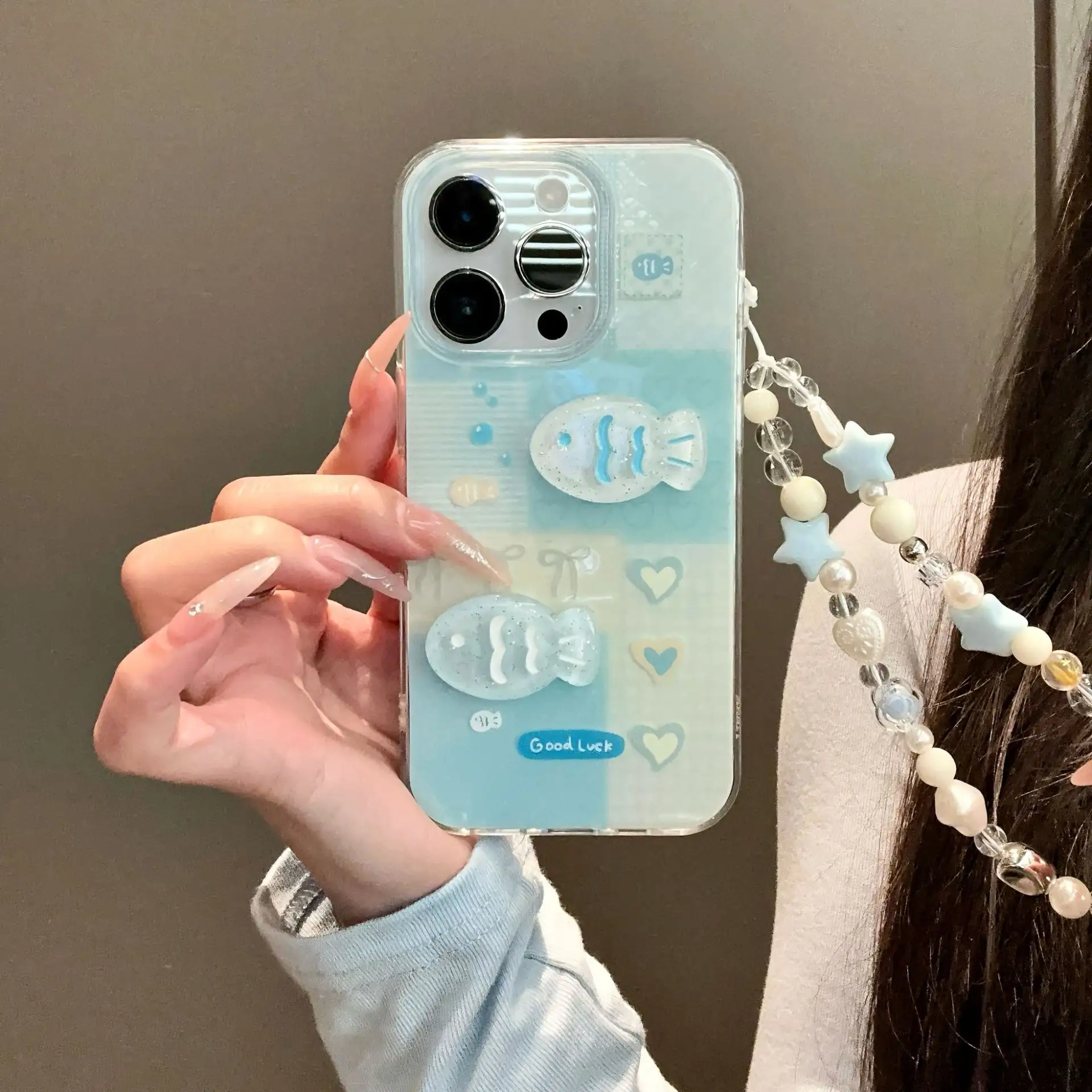 Single Layer  Three-dimensional Fish New Phone Case
