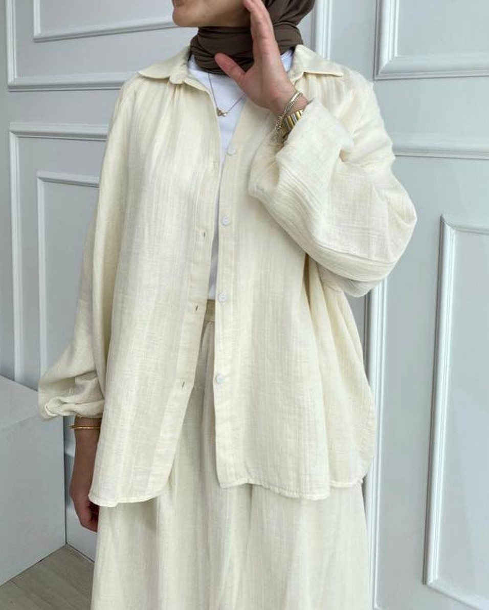 Fashion Loose-fitting Long Sleeves Shirt Outfit