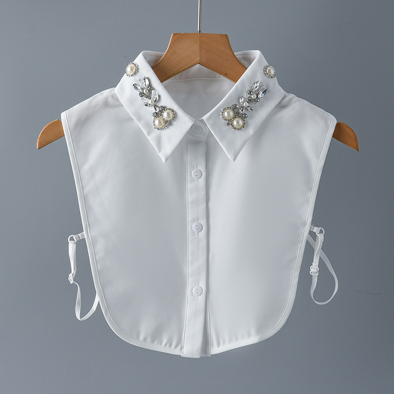 All-matching Women's Pearl Shirt Detachable Collar