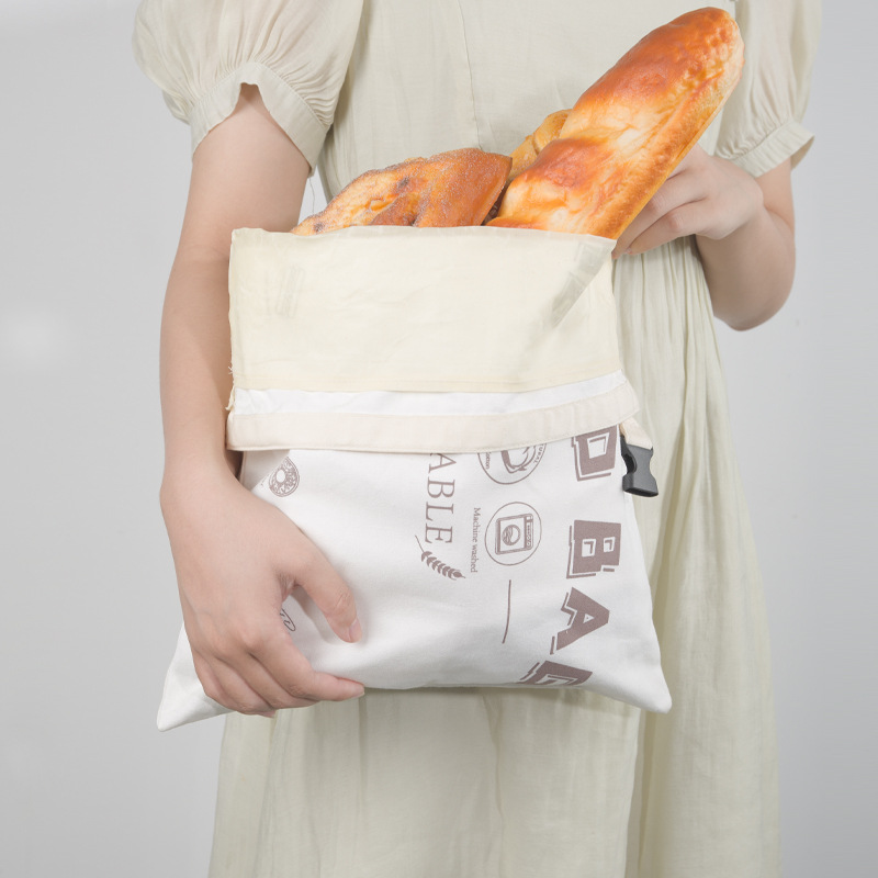 Double-layer Natural Cotton Beeswax Bread Bag