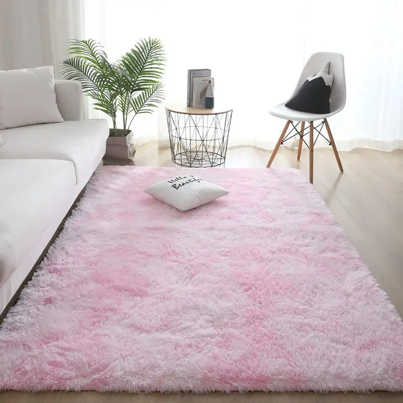 Silk Hair Tie-dyed Carpet Plush Living Room