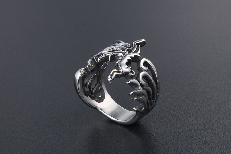 Ornament Retro Phoenix God Bird Titanium Steel Fashion Ring