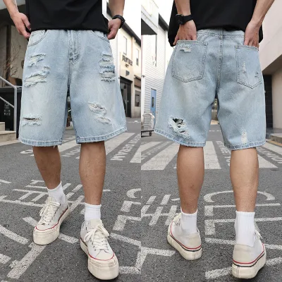 Ripped Denim Shorts Loose Casual Distressed