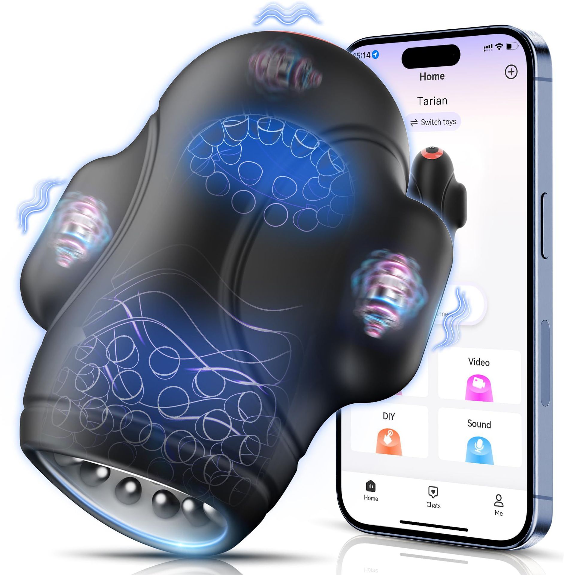 Smart APP Control Silicone Electric Masturbator - Men's Vibrating Massage Cup Adult Sex Toy For Training 3