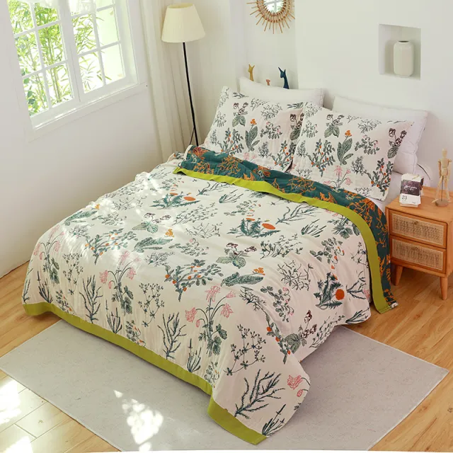Five layer Gauze Towel Cotton Quilt Blanket Jungle - Shop at LoveMi