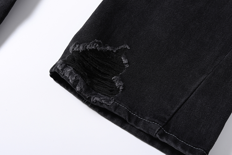 Washing Hole Denim Bootcut Trousers Men