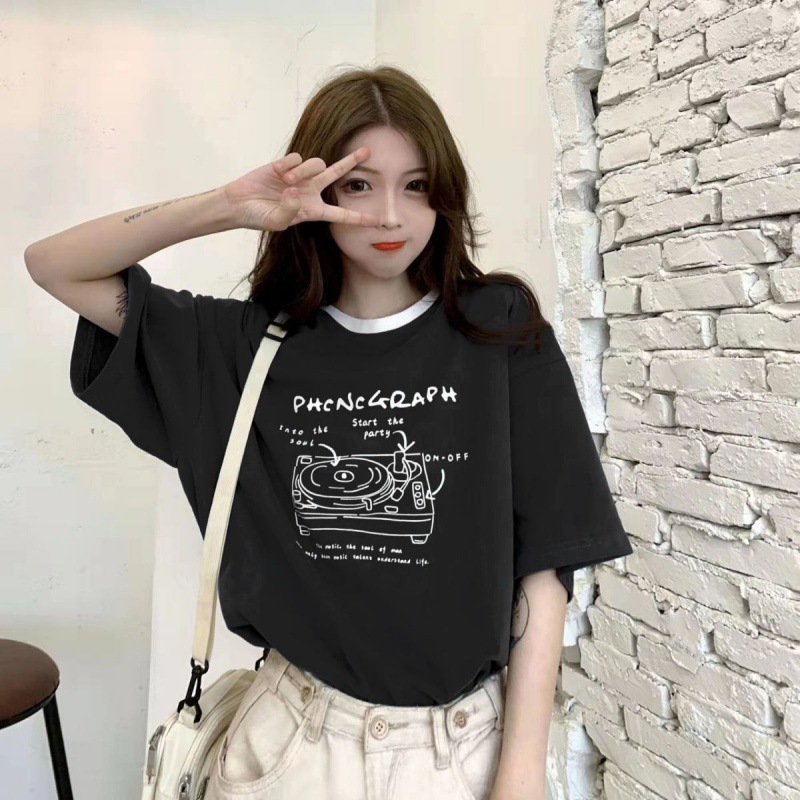 Japanese Style Girlish Style Cotton Short Sleeve T-shirt Women's New