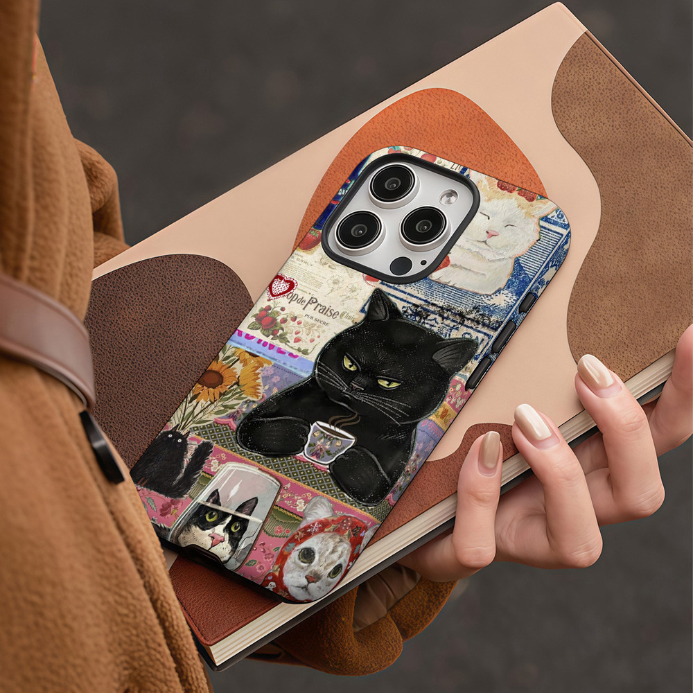 Double-layer Protective Film Cute Cat Phone Case