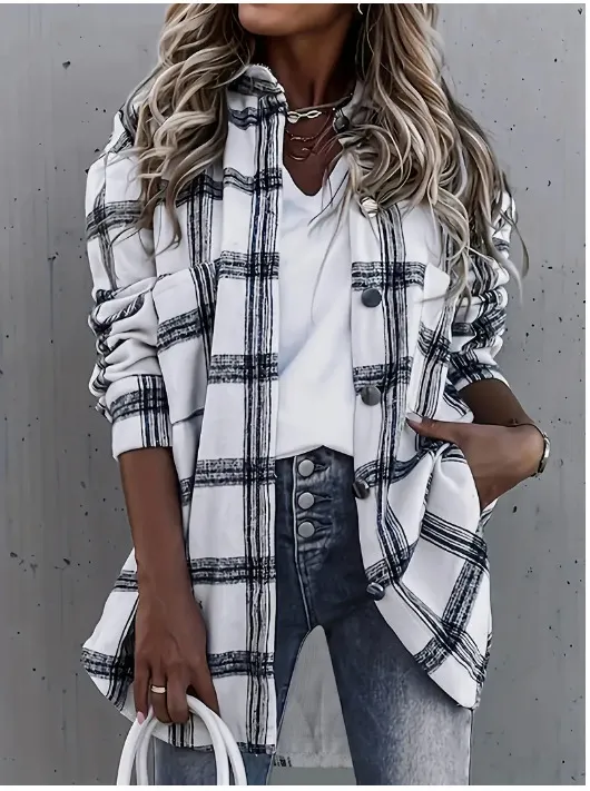 Women's Casual Button Fashion Shirt Coat White - Shop at LoveMi