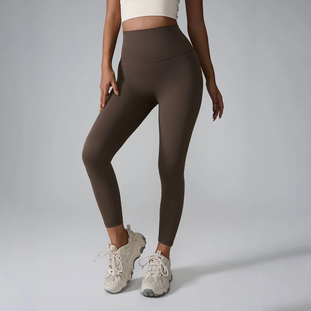 Yoga Pants Seamless Nude Feel High Waist Peach Pants Zero Sense Integrated Sports Yoga Pants Yoga Pants - Ebony Grey