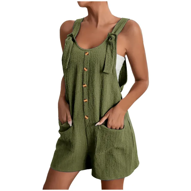 Casual Stylish Suspender Shorts Jumpsuit Pants Army Green - Shop at LoveMi
