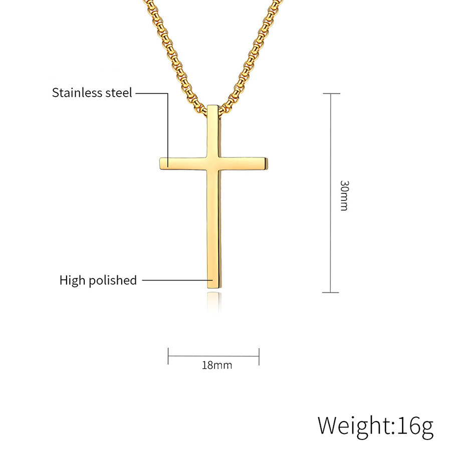 Instagram Mesh Red Style Simple Titanium Steel Cross Necklace