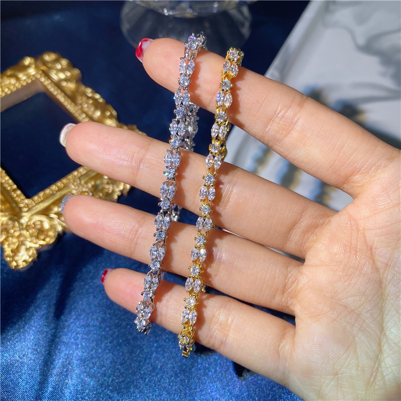 New Fashionable Simple Copper Zircon French-Style Bracelet