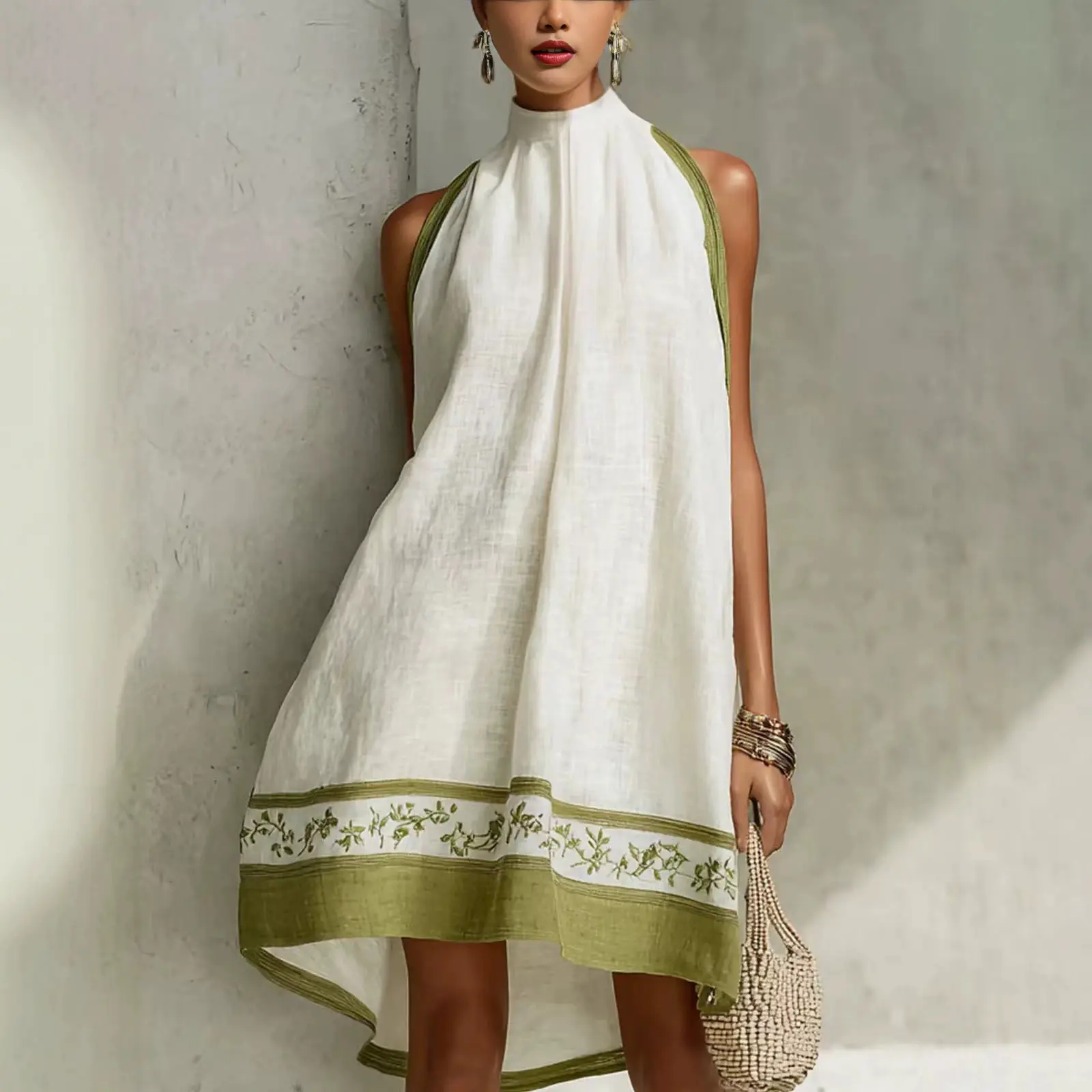 Womens Sleeveless Casual Elegant A-Line Hemline Holiday