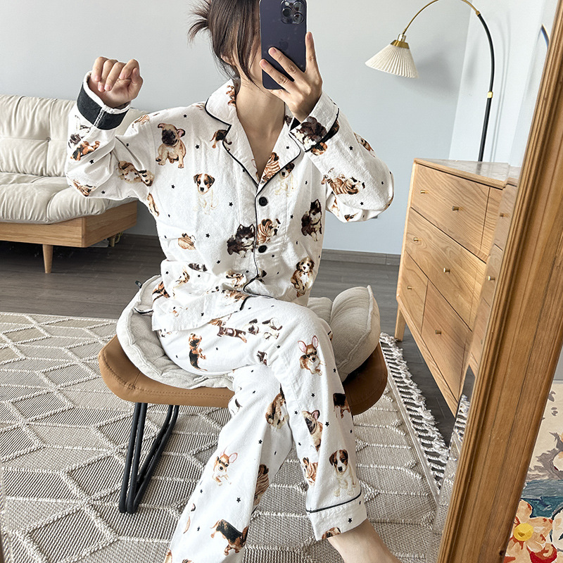 Women's Chic Cotton Brushed Pajamas Homewear