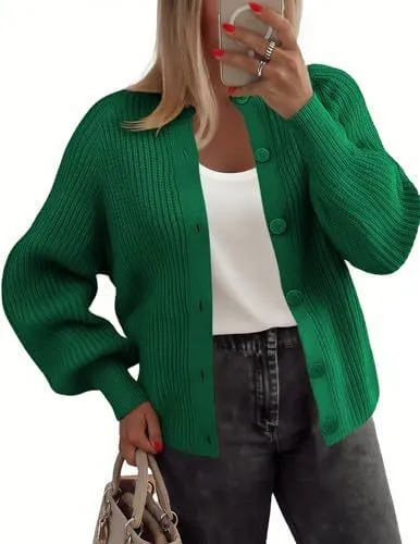 Round Neck Buckle Autumn Fashion Clothing Sweater Green - Shop at LoveMi