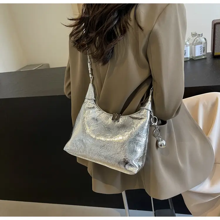 High-grade Light Luxury Glossy Dumpling Bag Casual