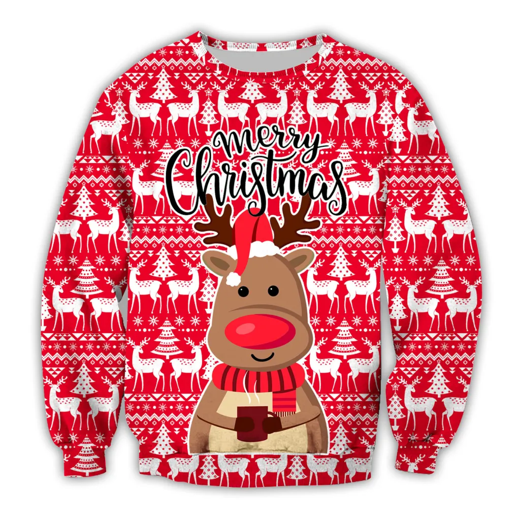 3D Digital Printing Christmas Hoodie - Yq0326-Xl