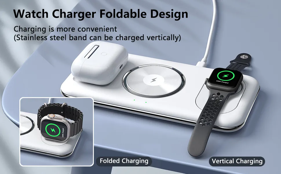 Folding Magnetic Wireless Charger Charger Desktop Bracket – image 6