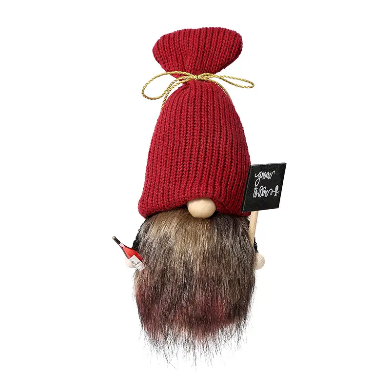 Brand Wine Bottle Red Knitted Hat Plush Doll