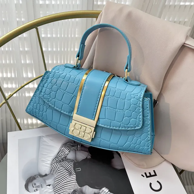 Women's Stone Pattern Fashion Women's Portable Shoulder Messenger Bag Blue - Shop at LoveMi