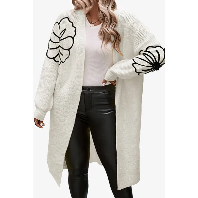 Women's Flower Embroidered Cardigan Sweater Lc2711808 Apricot - Shop at LoveMi