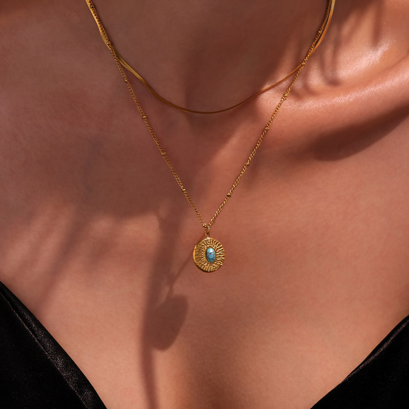 Natural Stone Pendant Necklace, Designer-style Necklace