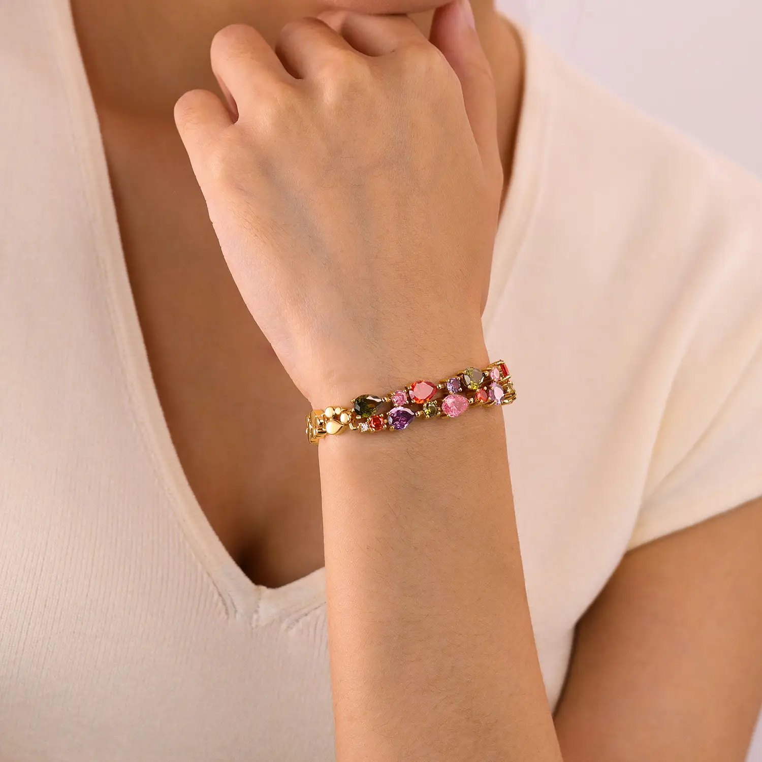 New Beads Double-layer Crystal Bracelet For Women