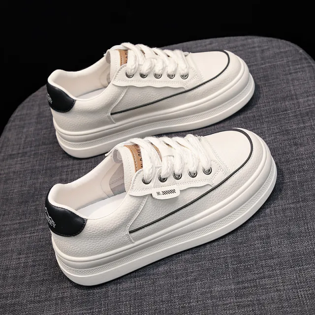 Flat All Match Sports Casual White Shoes For Women Black - Shop at LoveMi