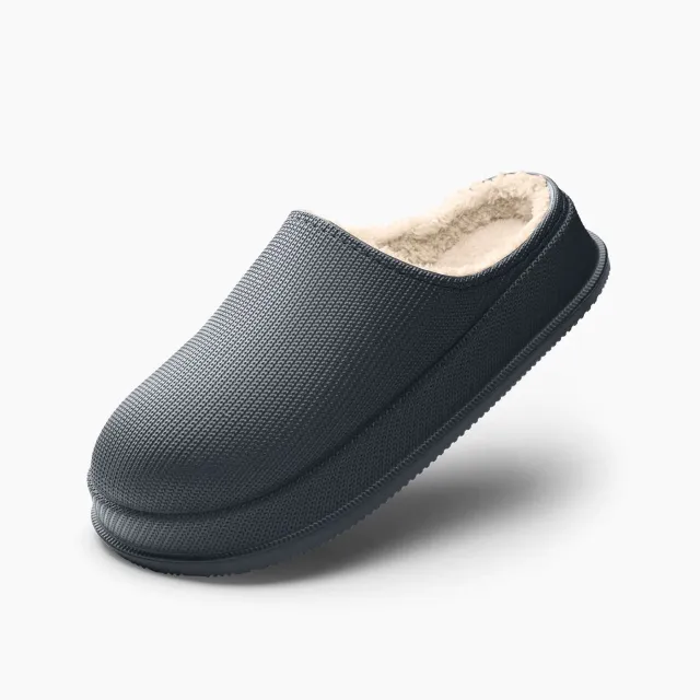 Large Size Men's And Women's Waterproof Non slip Warm Cotton Slippers Gray - Shop at LoveMi