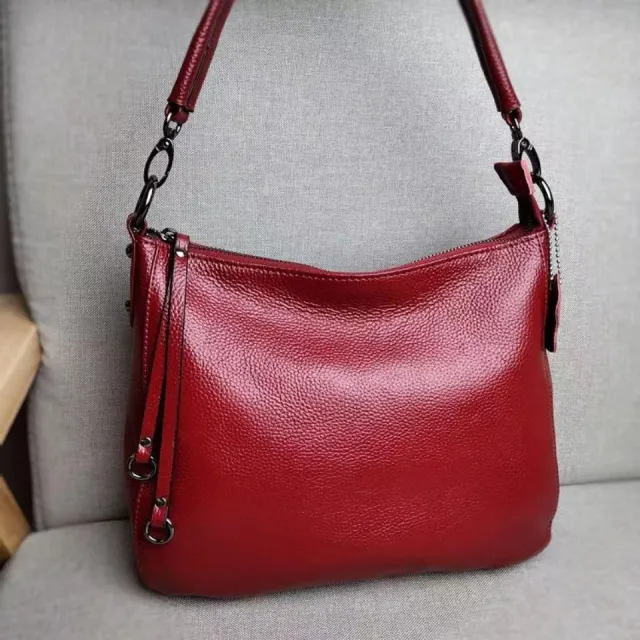 Genuine Leather Women's Bag First Layer Leather One shoulder Oblique Red - Shop at LoveMi