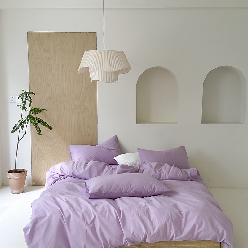 Washed Cotton Bedding Set, 4-Piece