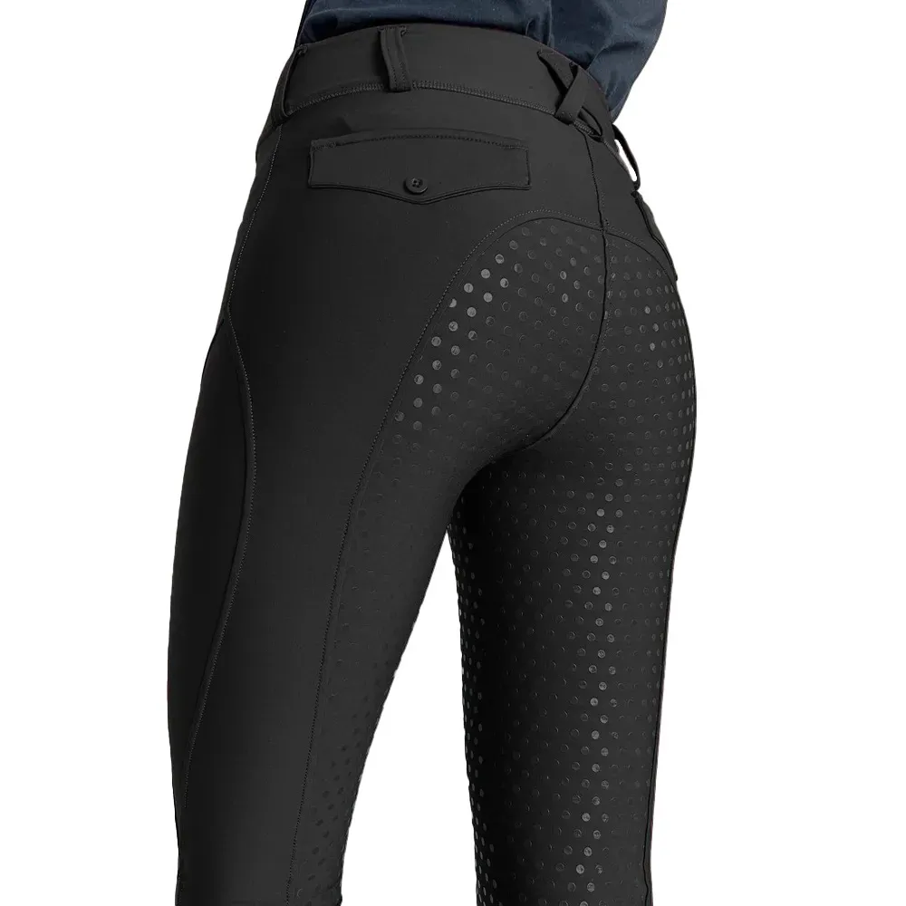 Equestrian Pants Women's High Waist Non-slip Wear-resistant Jodhpurs - Black