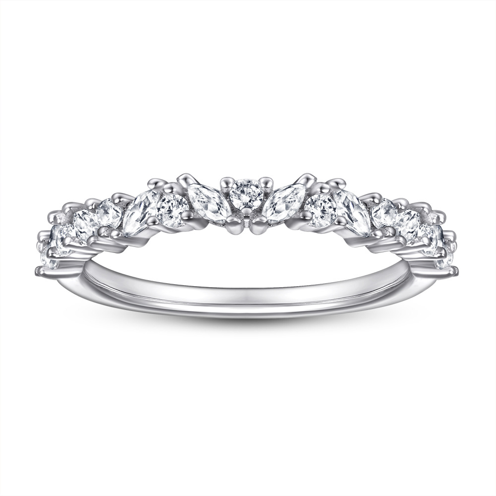 S925 Silver Diamond Flower Ring