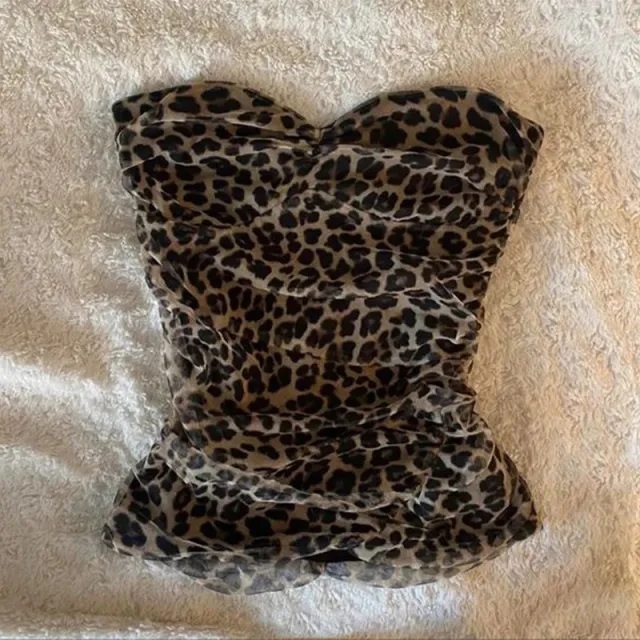 Leopard Print Camisole Sexy Beautiful Comfortable Midriff baring Top Street Style Retro Casual Women White - Shop at LoveMi