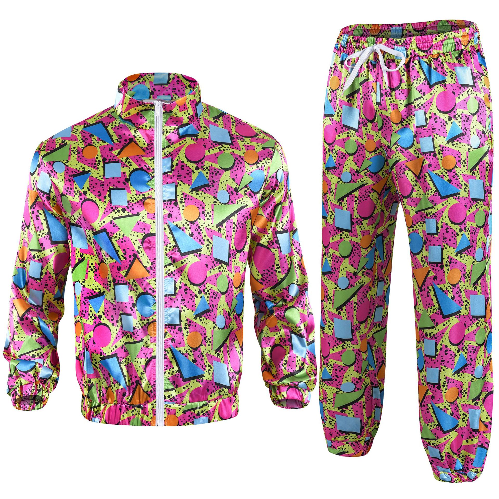 Disco Sportswear Jacket And Pants Jogging Vintage Style Theme Party Red Small Floral Sportswear - Shop at LoveMi