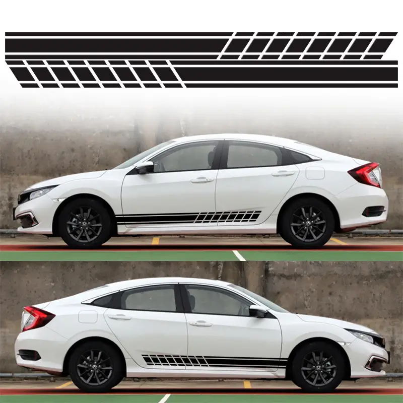 Car Waist Line Latte Art Stickers Universal Decorative Sticker