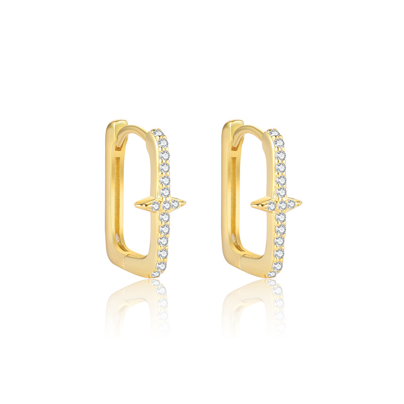 S925 Pure Silver Geometric Square Earrings